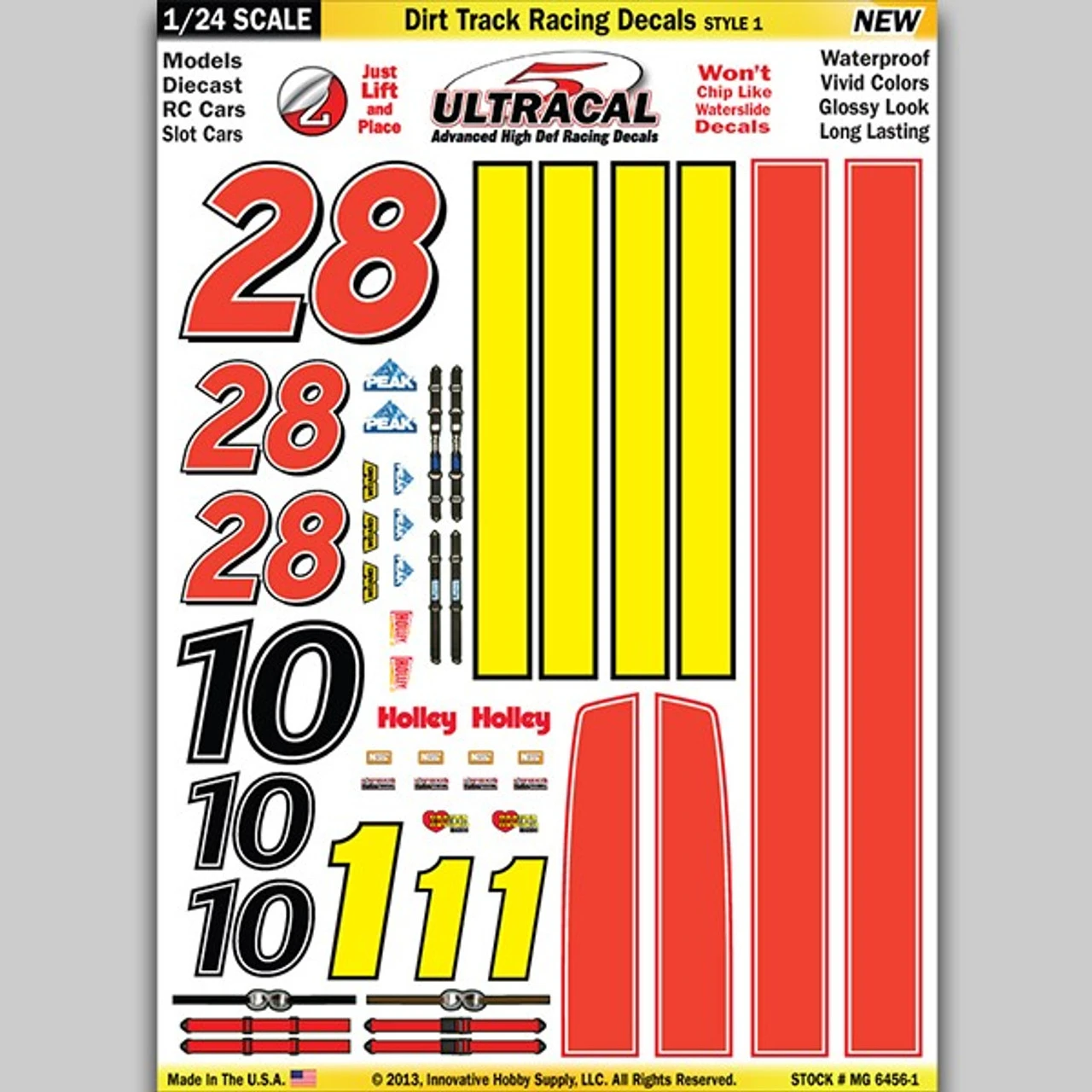 MG 6456-1 Ultracal Racing Dirt Track Racing Decals Style 1 1:24 Scale 3 MG 6456-1 Ultracal Racing Dirt Track Racing Decals Style 1 1:24 Scale