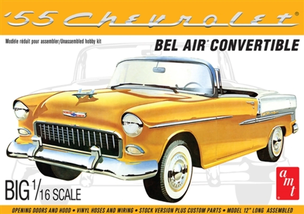 AMT Models 1134 '1:16 Scale 1955 Chevy Bel Air Convertible Model Kit 3 AMT Models 1134 '1:16 Scale 1955 Chevy Bel Air Convertible Model Kit