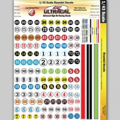 MG 3200 Ultracal Racing Numbers And Roundel Decals 1:43 O Scale