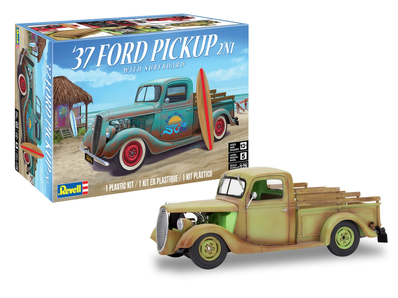 Revell 854516 1:25 Scale 1937 Ford Pickup 2N1 Level 4 Plastic Model Car Kit 9 Revell 854516 1:25 Scale 1937 Ford Pickup 2N1 Level 4 Plastic Model Car Kit - Image 7