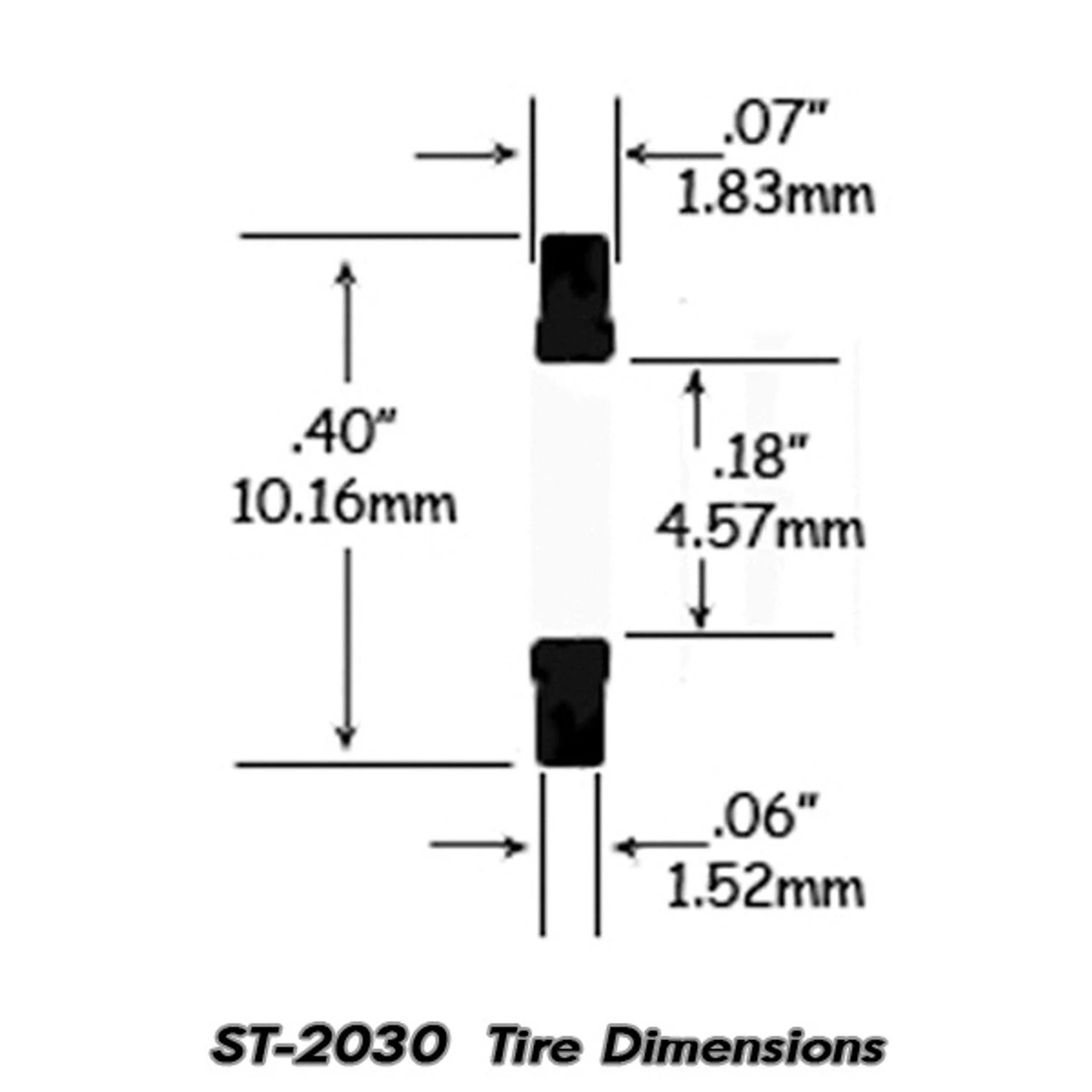 ST 2030 1/64 HO Scale Slot Car Tire For Aurora T-Jet And Vibrator Cars - Skinny Tire 5 ST 2030 1/64 HO Scale Slot Car Tire For Aurora T-Jet And Vibrator Cars - Skinny Tire - Image 3
