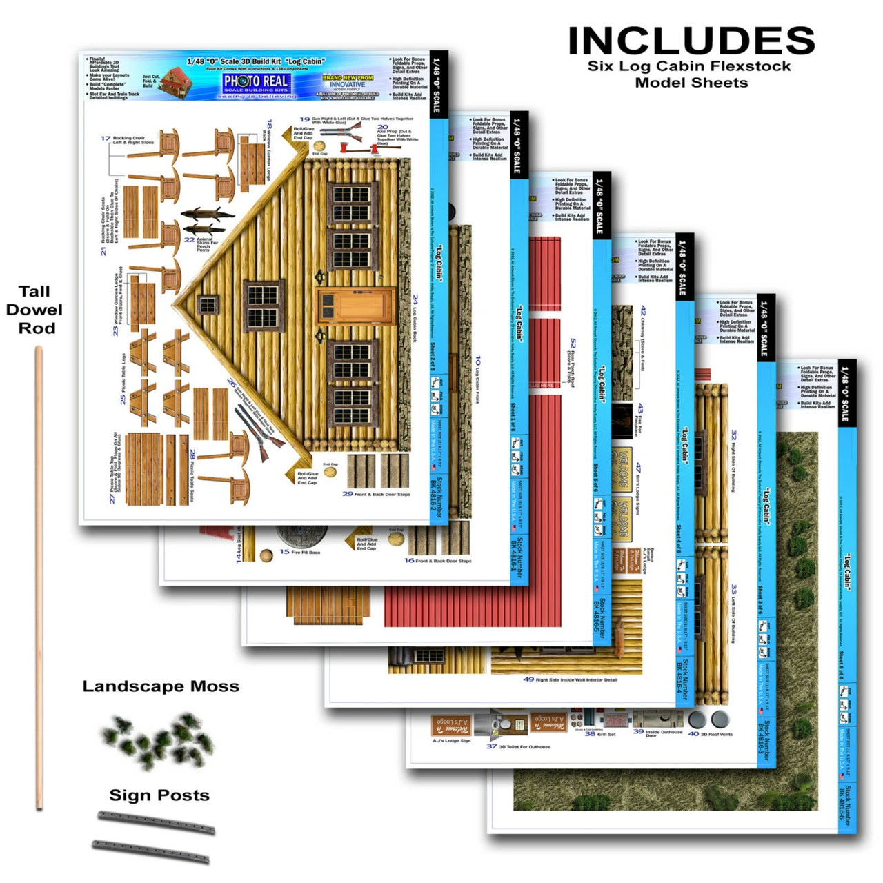BK 4816 1:48 Scale "Log Cabin" Photo Real Scale Building Kit 12 BK 4816 1:48 Scale "Log Cabin" Photo Real Scale Building Kit - Image 10