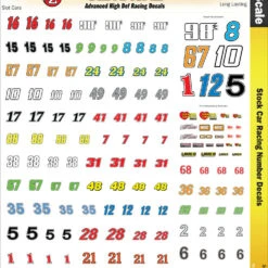 MG 3240 Ultracal Racing Stock Car Racing Number Decals 1:43 Scale