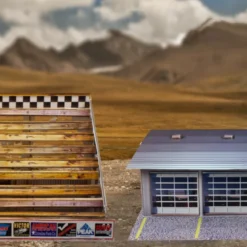 BK 8712 1:87 Scale "Four Stall Pit Garage & Bleachers" Photo Real Scale Building Kit -Hobby Boss shop s l1600 79043.1641506656