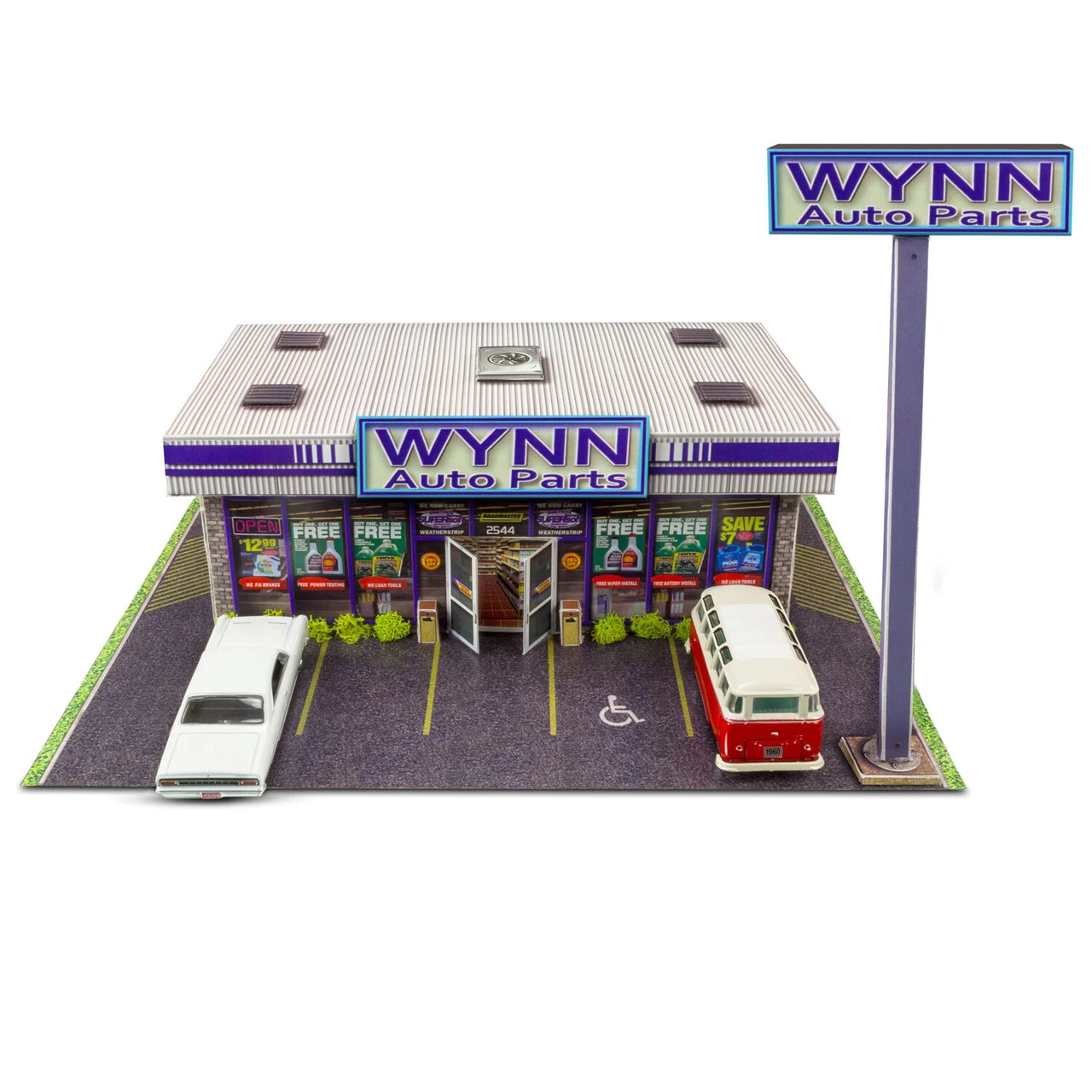 BK 6435 1/64 Slot Car HO Wynn Auto Parts Store Photo Real Kit Model Diorama Scenery 4 BK 6435 1/64 Slot Car HO Wynn Auto Parts Store Photo Real Kit Model Diorama Scenery - Image 2