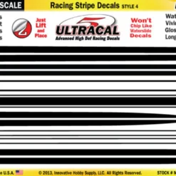 MG 6104-4 UltraCal Racing Stripe Decals Style 4 Black White Stripe 1:64 Scale